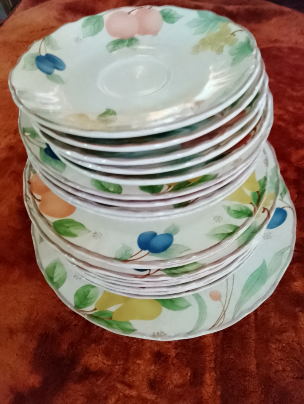 Mekasa Plate Country Classic Fruit Panorama set of 19 made Malaysia